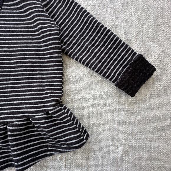 Childhoods Black Striped Peplum Sweatshirt VGUC 18-24mo - Picture 2 of 5